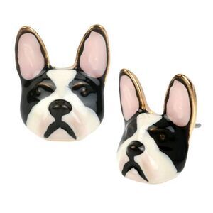 Betsey Johnson Bulldog Novelty Stud Earrings